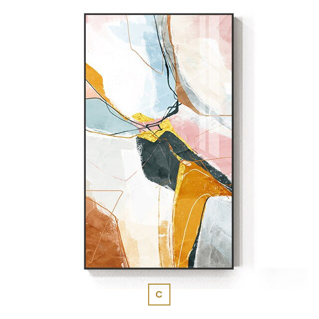 Nordic Abstract Geomorphic Neutral Colors Wall Art Fine Art Canvas Prints Pictures For Modern Living Room Dining Room Home Office Art Decor