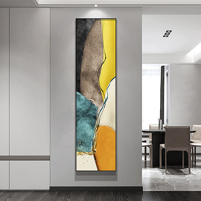 Nordic Abstract Vertical Strip Wall Art Skyscraper Format Fine Art Canvas Prints Colorful Geomorphic Elements Modern Pictures For Loft Apartment Interior Decor