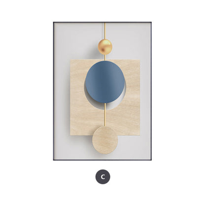 Nordic Abstract Spherical Geometric Wall Art Fine Art Canvas Prints Golden Blue Beige Pictures For Luxury Living Room Bedroom Home Office Interior Decor