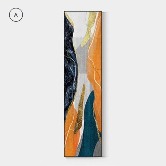 Nordic Abstract Vertical Strip Wall Art Wide Format Fine Art Canvas Prints Colorful Geomorphic Elements Modern Pictures For Loft Apartment Interior Decor