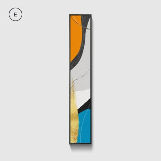 Nordic Abstract Vertical Strip Wall Art Wide Format Fine Art Canvas Prints Colorful Geomorphic Elements Modern Pictures For Loft Apartment Interior Decor