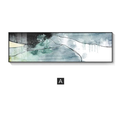 Nordic Abstract Wide Format Wall Art Fine Art Canvas Print Watercolor Giclee Print Modern Pictures For Living Room Above Sofa Wall Art Decoration