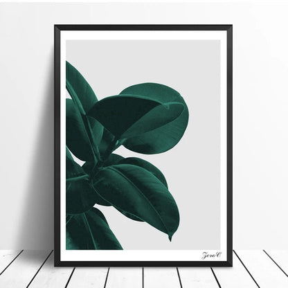 Minimalist Green Leaves Wall Art Nordic Style Greenery Simple Houseplant Picture Fine Art Canvas Prints Pictures For Modern Home Interior Decor