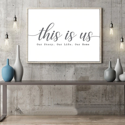 This Is Us Our Story Family Living Room Wall Art Black And White Nordic Style Minimalist Quotation Poster Fine Art Canvas Prints For Modern Home Decor