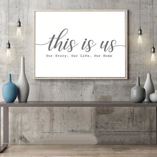 This Is Us Our Story Family Living Room Wall Art Black And White Nordic Style Minimalist Quotation Poster Fine Art Canvas Prints For Modern Home Decor