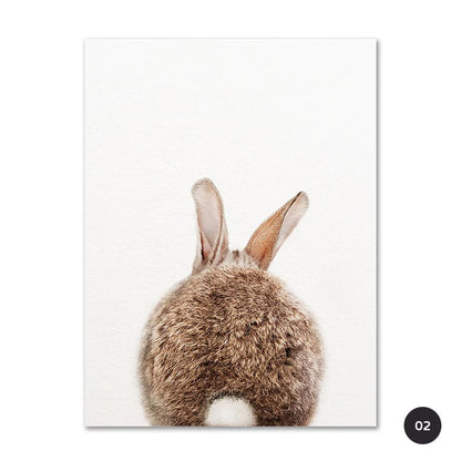 Personalized Baby's Name Cute Bunny Poster Wall Art Fine Art Canvas Prints Rabbit Pictures For Kid's Room Nordic Style Nursery Wall Decor