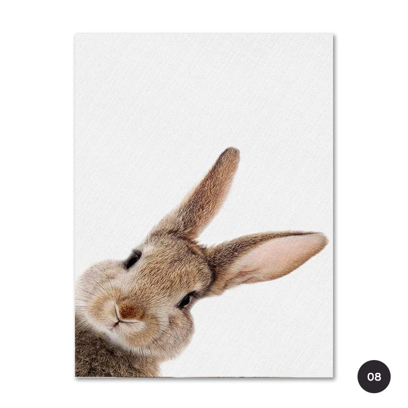 Personalized Baby's Name Cute Bunny Poster Wall Art Fine Art Canvas Prints Rabbit Pictures For Kid's Room Nordic Style Nursery Wall Decor