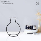 Nordic Line Art Minimalist Iron Frame Tabletop Vase For Kitchen Living Room Table Simple Modern Decoration Scandinavian Home Interior Styling