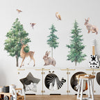 Woodland Animals Cute Nature Wall Mural Removable PVC Wall Sticker For Kid's Room Nursery Children's Bedroom Creative DIY Home Decor