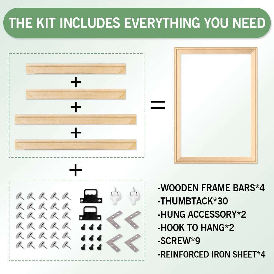 DIY Gallery Mount Picture Framing Kit Wooden Stretcher Bars Pine