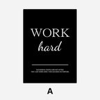 Work Hard Dream Big Never Give Up Inspirational Quotations Wall Art Canvas Prints Black White Stylish Motivational Posters For Home Office
