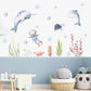 Octopus Diver Narwhal Whale Ocean Animals Vinyl Wall Mural Removable PVC Wall Sticker Decals For Nursery Room Kid's Playroom Wall Decor