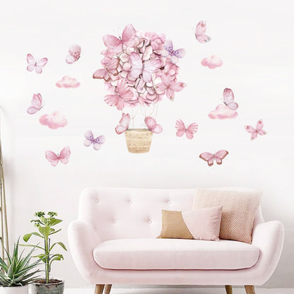 Flowers Vinyl Decal Wall Sticker Mural DIY Art Room, Nursery, Pink,Home  Decor