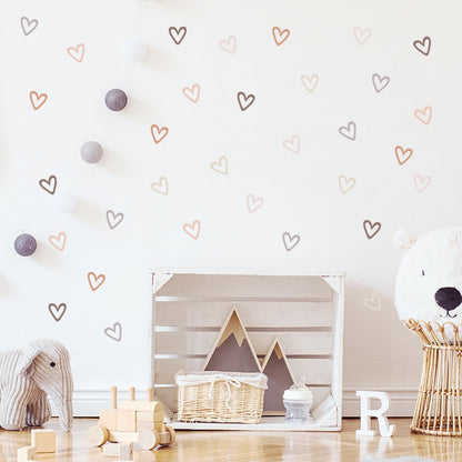 Cute Little Hearts Wall Stickers Removable PVC Vinyl Wall Decals For Living Room Bedroom Kid's Room Nursery Kindergarten Creative DIY Wall Decor