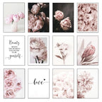 Pink Rose Fashion Peonies Wall Art Fine Art Canvas Prints Modern Floral Beauty Quote Pictures For Living Room Bedroom Art Decor