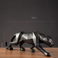 Black Panther Geometric Leopard Statue Modern Abstract Wildlife Figurine Red White Gold Colored Resin Ornaments For Living Room Nordic Home Decor