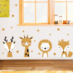 Cartoon Deer Giraffe Reindeer Polka Dots Wall Decals Removable Vinyl PVC Wall Sticker Murals For Baby's Room Children's Nursery Decor