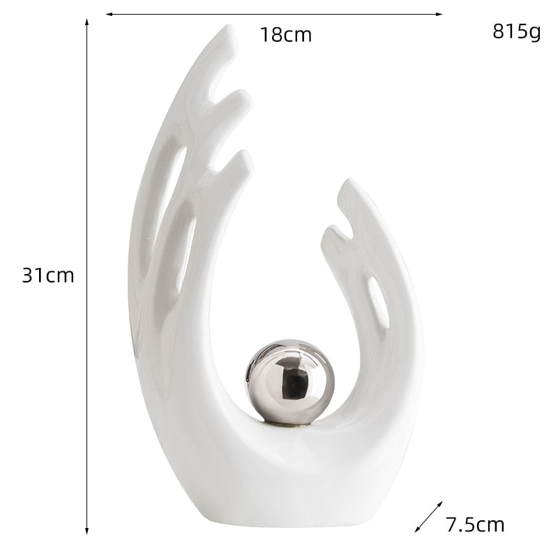 Modern Abstract Decorative Figurines Creative Smooth Flowing Ceramic Sculptures For Living Room Table Mantelpiece Home Office Desktop Decoration