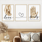 Personalized Family Names Hands Posters Love Wall Art Fine Art Canvas Prints Pictures For Family Living Room Kid's Room Wall Decor