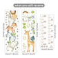 Hippo Elephant Giraffe Cute Animals Kid's Height Measurement Ruler Vinyl Wall Mural Removable PVC Wall Decals For Creative DIY Nursery Decor