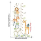 Hippo Elephant Giraffe Cute Animals Kid's Height Measurement Ruler Vinyl Wall Mural Removable PVC Wall Decals For Creative DIY Nursery Decor