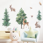 Woodland Animals Cute Nature Wall Mural Removable PVC Wall Sticker For Kid's Room Nursery Children's Bedroom Creative DIY Home Decor