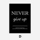 Work Hard Dream Big Never Give Up Inspirational Quotations Wall Art Canvas Prints Black White Stylish Motivational Posters For Home Office