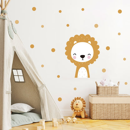 Cartoon Deer Giraffe Reindeer Polka Dots Wall Decals Removable Vinyl PVC Wall Sticker Murals For Baby's Room Children's Nursery Decor