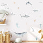 Whale Shark Dolphin Narwhal Jellyfish Ocean Creatures Wall Decals PVC Vinyl Removable Wall Stickers For Nordic Nursery Room Baby's Room Wall Decor
