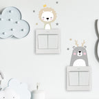 Cute Woodland Animals Cartoon Wall Stickers For Kid's Room Removable PVC Vinyl Wall Decals Light Switch Wall Stickers Creative DIY Home Decor