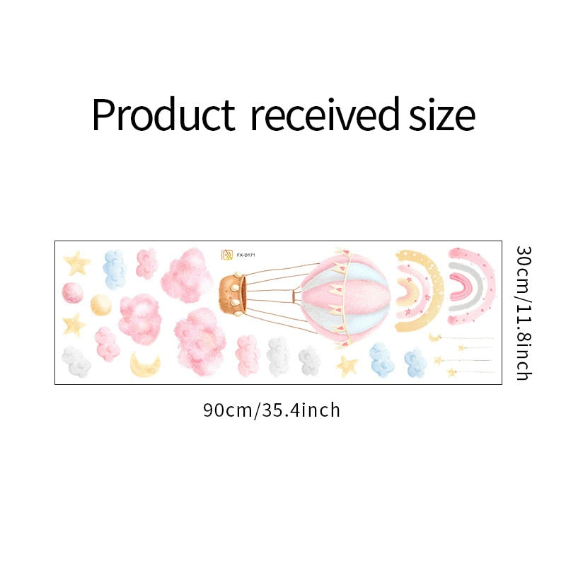 Pink Butterfly Balloon Nursery Wall Mural Removable Vinyl PVC Wall Stickers Decals For Baby's Bedroom Creative DIY Home Decor