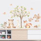 Cute Woodland Animals Bear Rabbit Squirrel Fox Wall Decals Peel N Stick Vinyl Wall Stickers For Nursery Room Baby's Room Kindergarten Wall Decor