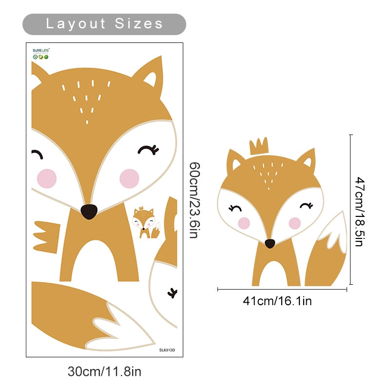 Cartoon Deer Giraffe Reindeer Polka Dots Wall Decals Removable Vinyl PVC Wall Sticker Murals For Baby's Room Children's Nursery Decor