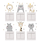 Cute Woodland Animals Cartoon Wall Stickers For Kid's Room Removable PVC Vinyl Wall Decals Light Switch Wall Stickers Creative DIY Home Decor