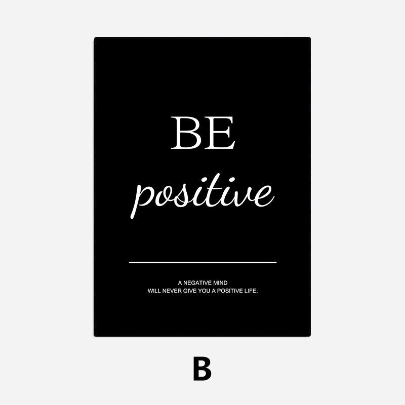 Work Hard Dream Big Never Give Up Inspirational Quotations Wall Art Canvas Prints Black White Stylish Motivational Posters For Home Office