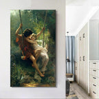Springtime by Pierre Auguste Cot Poster Fine Art Canvas Print Famous French Classicism Wall Art Painting for Modern Living Room Decor