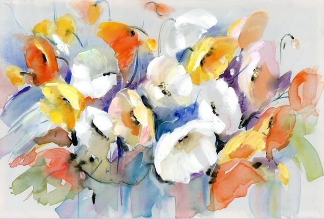Stunning Big Floral Painting Modern Colorful Abstract Fine Art Canvas Poster Prints Wall Art For Living Room Bedroom, Office or Hotel Interior Decor