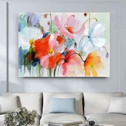 Stunning Big Floral Painting Modern Colorful Abstract Fine Art Canvas Poster Prints Wall Art For Living Room Bedroom, Office or Hotel Interior Decor
