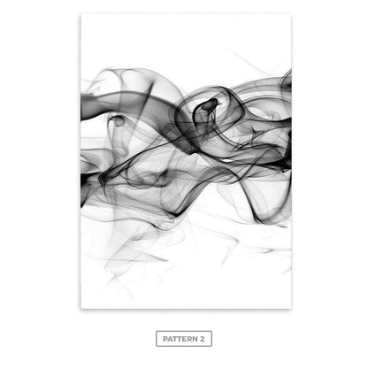 Stylish Abstract Black Vapor Trails Black And White Posters Fine Art Canvas Prints For Modern Office Decor Home Interior Wall Art Decoration