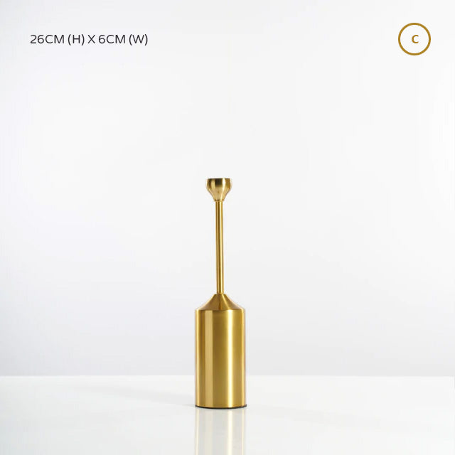 Trending Elegant Golden Metal Candle Stands For Living Room Table Sideboard Fireplace Mantelpiece Wedding Decoration Candlesticks Nordic Home Decor