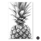 Tropical Palm Leaves Pineapple Wall Art Fine Art Canvas Prints Black White Minimalist Exotic Botanical Pictures For Living Room Home Office Wall Decor