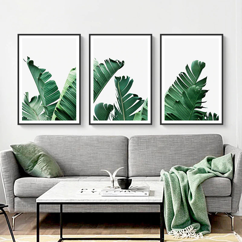 Tropical Palm Leaves Catching The Breeze Botanical Wall Art Nordic Style Fine Art Canvas Prints For Living Room Dining Room Modern Home Decor