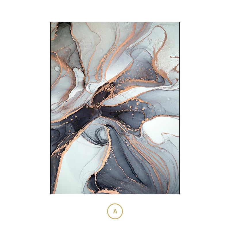 Abstract Liquid Marble Print Wall Art Fine Art Canvas Prints Chic Fashion Pictures For Modern Living Room Bedroom Home Office Interior Decor