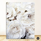 White Rose Floral Wall Art Fine Art Canvas Prints Peonies Pictures For Luxury Living Room Bedroom Modern Home Interior Design Wall Decor