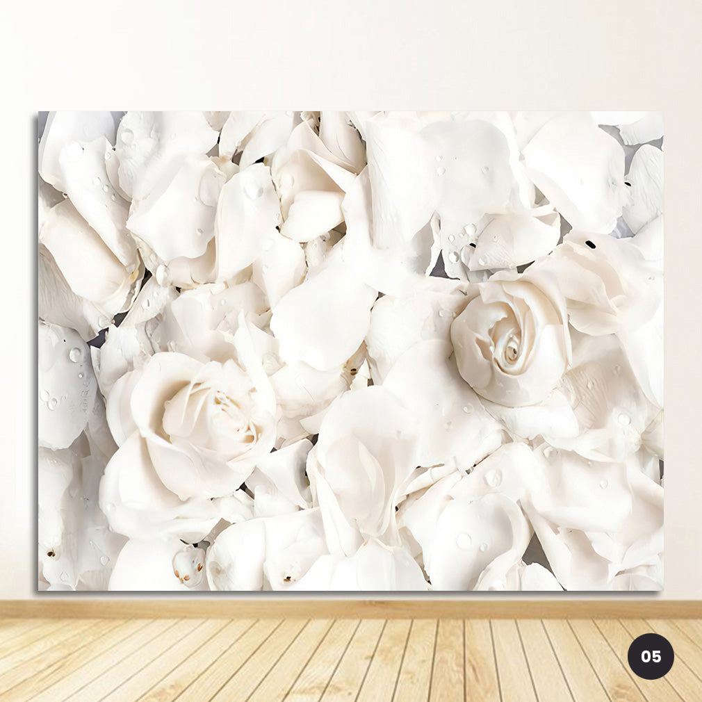 White Rose Floral Wall Art Fine Art Canvas Prints Peonies Pictures For Luxury Living Room Bedroom Modern Home Interior Design Wall Decor