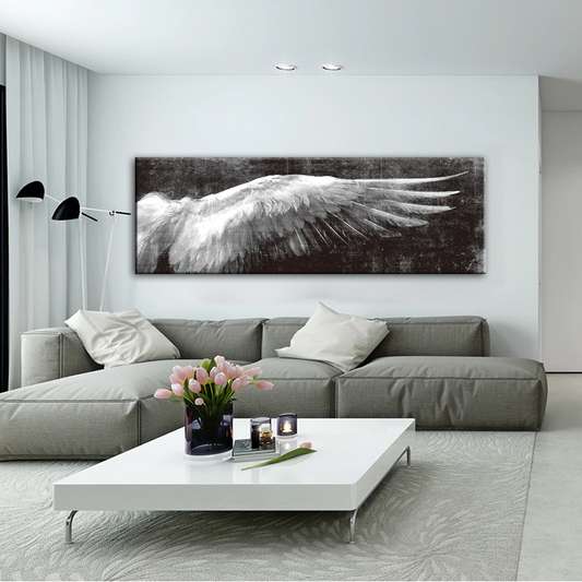 Wings Of An Angel Wall Art Vintage Fine Art Canvas Print Classic Feathers Posters For Living Room Bedroom Art Modern Home Interior Design