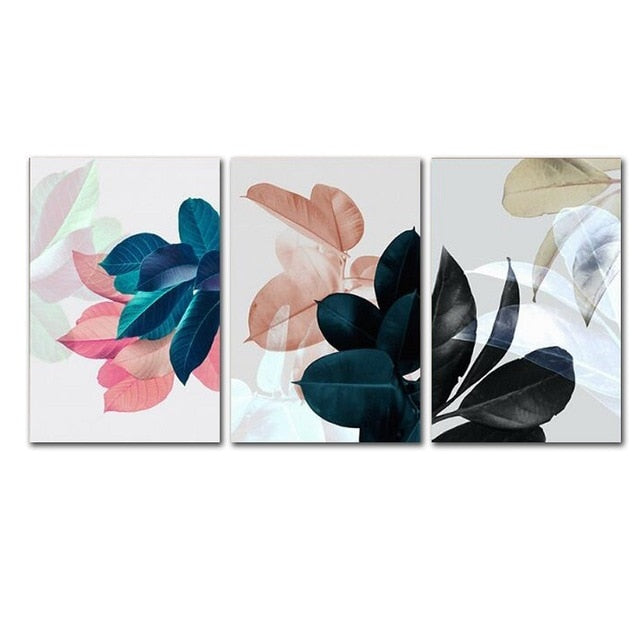 Abstract Colored Leaves Wall Art House Plants Botany Posters Fine Art Canvas Prints For Living Room Dining Room Nordic Style Wall Decor