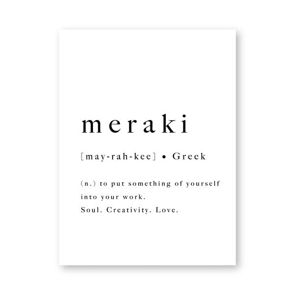Meraki Definition Simple Greek Quote Wall Art Fine Art Canvas Print Meaning Of Eunoia Motivational Inspirational Daily Mantra Minimalist Posters For Kitchen Wall Decor