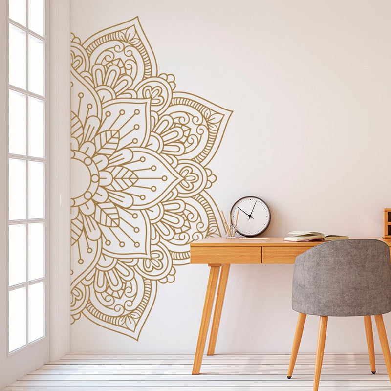 Mandala Wall Mural Decor For Yoga Meditation Studio Removable Self Adhesive PVC Vinyl Wall Decal For Bedroom Living Room Creative DIY Home Decor
