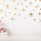 Starry Nights Golden Star Wall Decals For Kids Bedroom Removable PVC Vinyl Wall Murals For Living Room Dining Room Creative DIY Nursery Wall Decoration